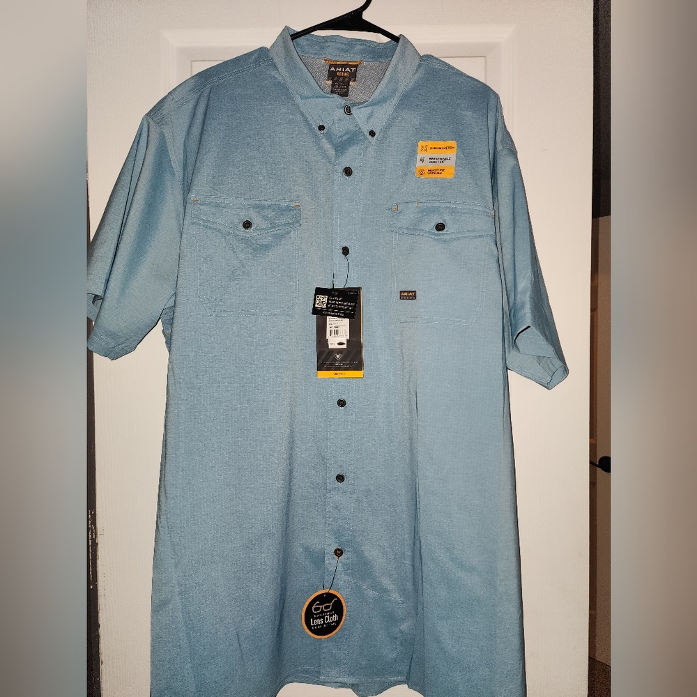 NEW Ariat Rebar Work Shirt  Extra Large – Blue  W/ Tags